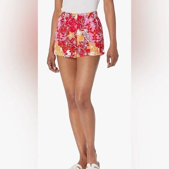 NWOT Roxy Women's Hawaiian Inspired Hibiscus Easy Does It Pull On Shorts M - Picture 1 of 6